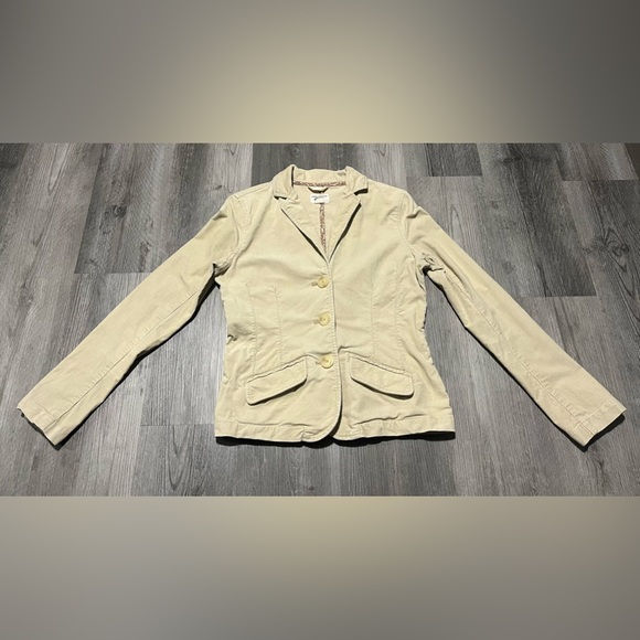American Eagle Outfitters Beige/Khaki Button Up Blazer-Women’s Sz Medium Stretch - Picture 3 of 13